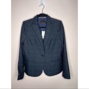 Banana Republic Navy Windowpane Blazer